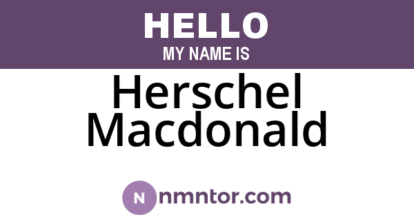 Herschel Macdonald