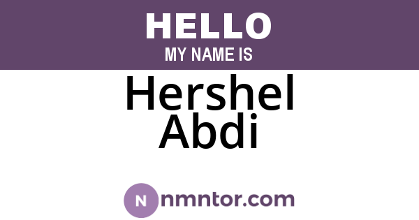 Hershel Abdi