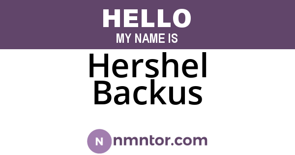 Hershel Backus