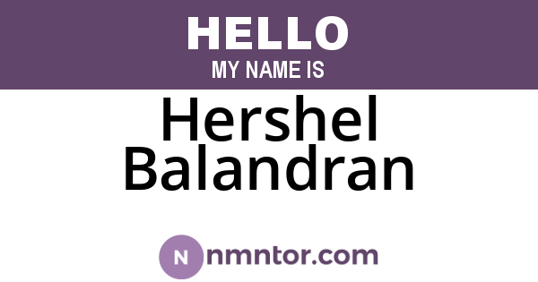 Hershel Balandran