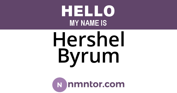 Hershel Byrum