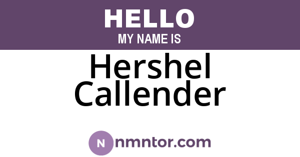 Hershel Callender