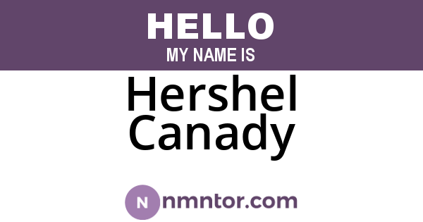 Hershel Canady