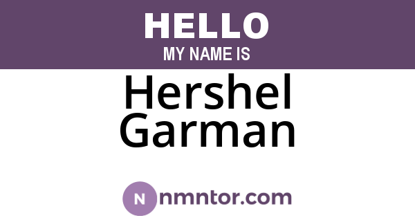 Hershel Garman