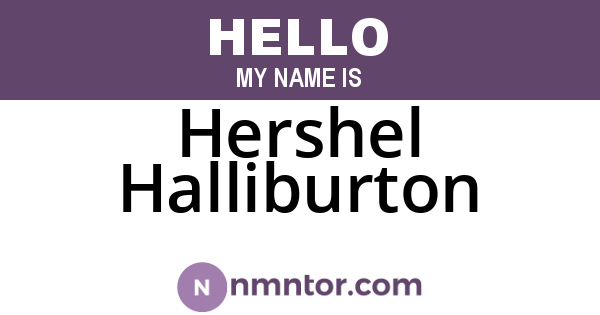 Hershel Halliburton