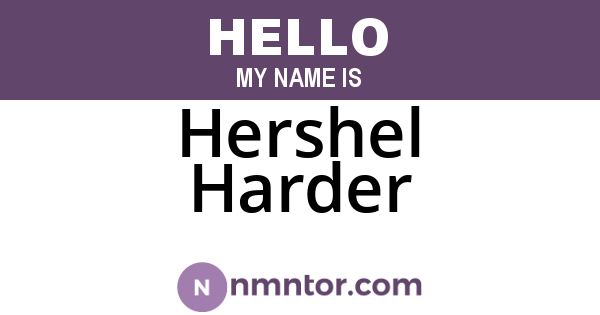Hershel Harder