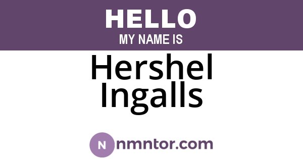 Hershel Ingalls