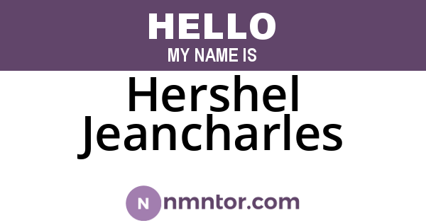 Hershel Jeancharles