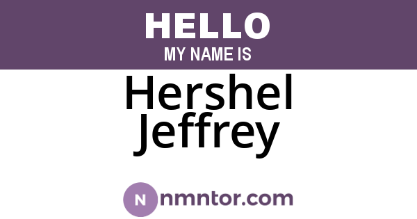 Hershel Jeffrey