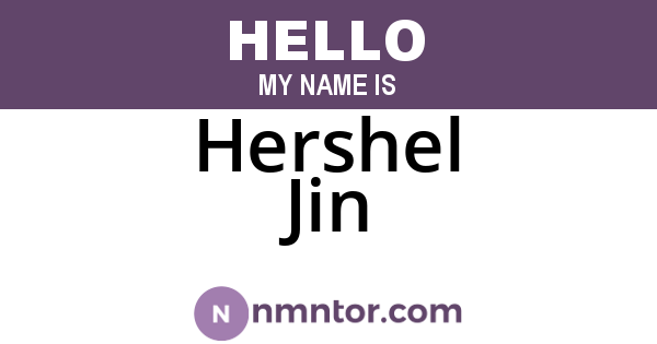 Hershel Jin