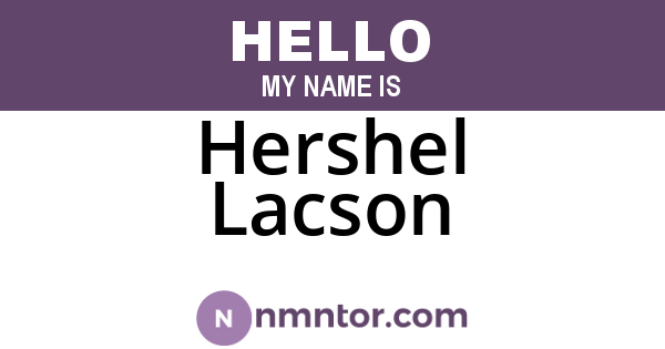 Hershel Lacson