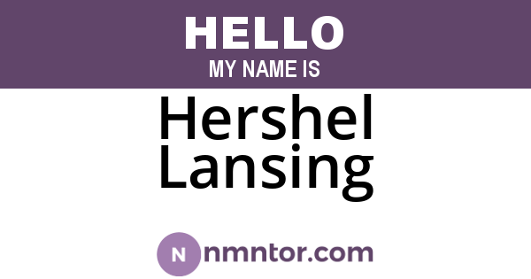 Hershel Lansing