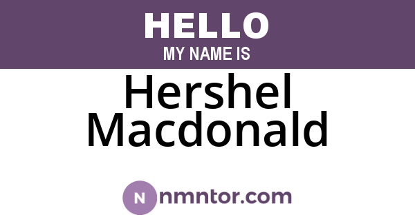 Hershel Macdonald