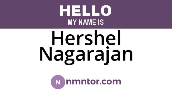 Hershel Nagarajan