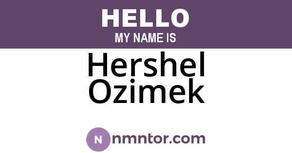 Hershel Ozimek