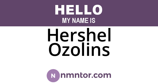 Hershel Ozolins