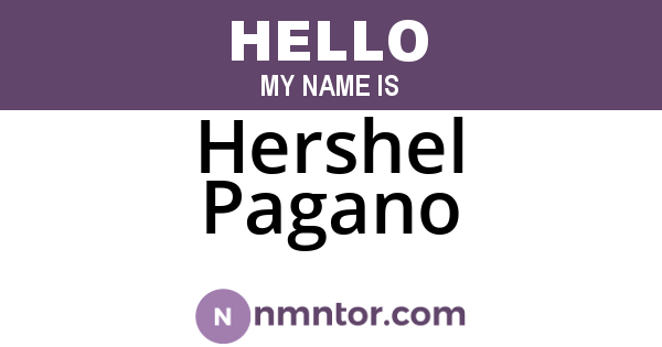 Hershel Pagano