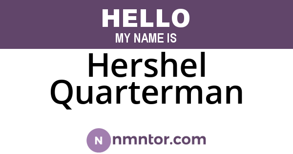 Hershel Quarterman