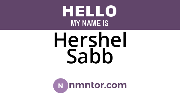 Hershel Sabb
