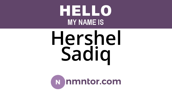 Hershel Sadiq