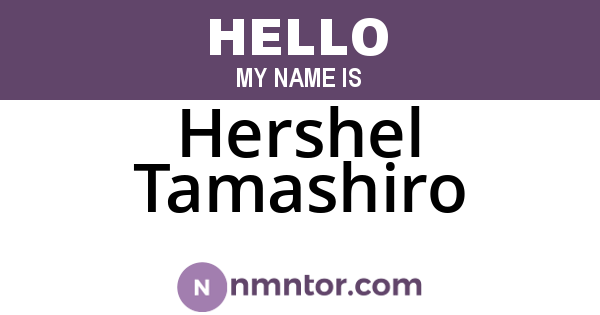 Hershel Tamashiro