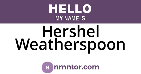 Hershel Weatherspoon