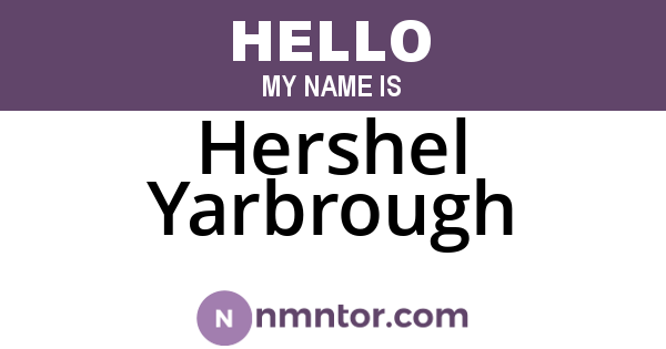 Hershel Yarbrough
