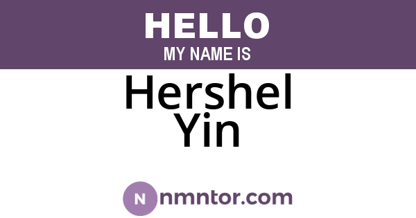 Hershel Yin