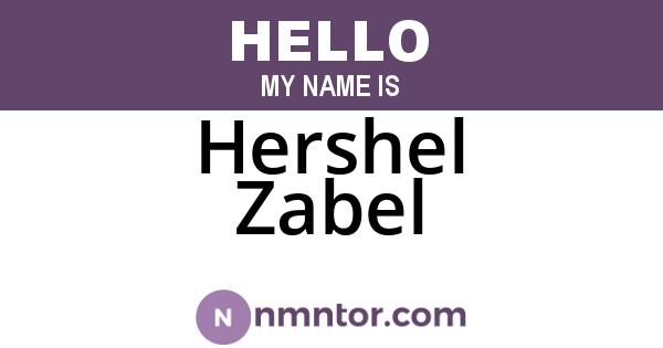 Hershel Zabel