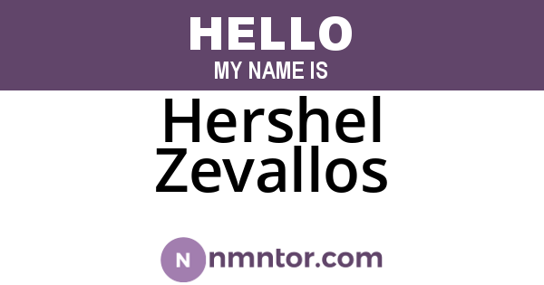 Hershel Zevallos