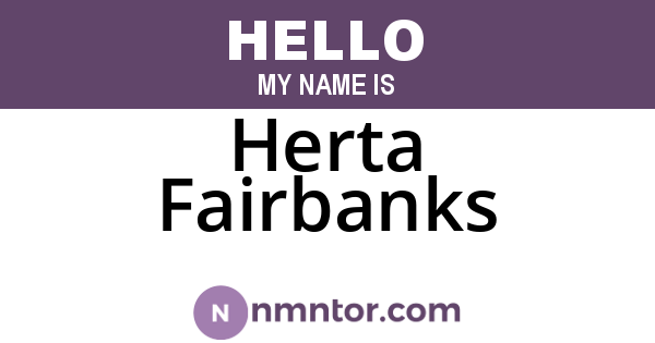 Herta Fairbanks