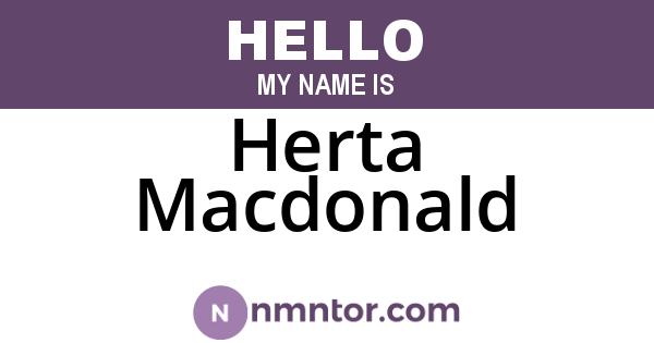 Herta Macdonald