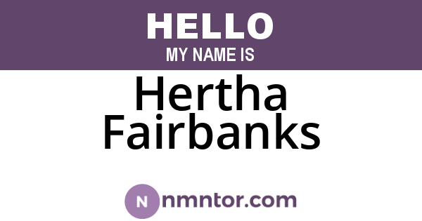 Hertha Fairbanks