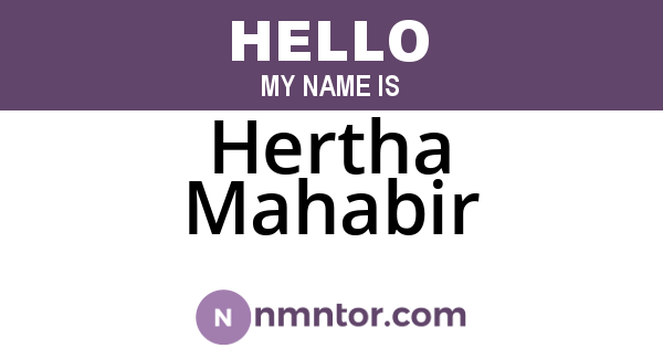 Hertha Mahabir