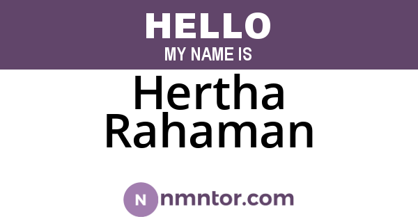 Hertha Rahaman