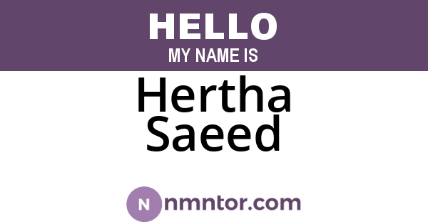 Hertha Saeed