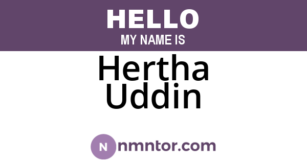 Hertha Uddin