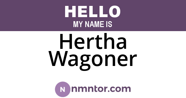Hertha Wagoner