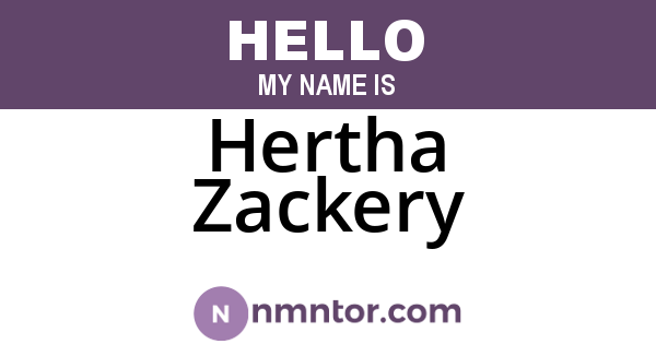 Hertha Zackery