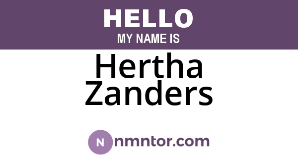 Hertha Zanders
