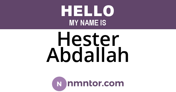 Hester Abdallah