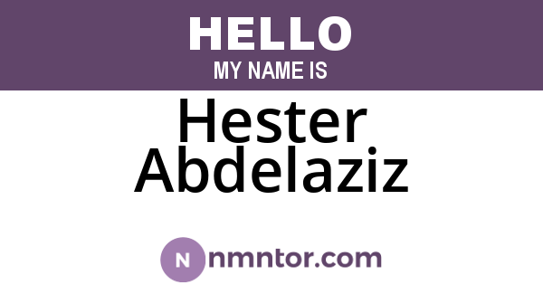 Hester Abdelaziz
