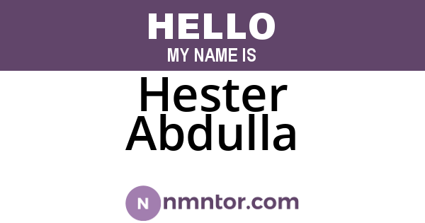 Hester Abdulla
