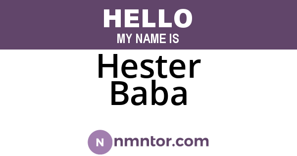 Hester Baba