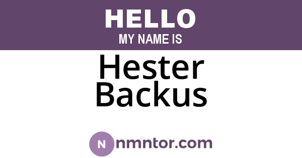 Hester Backus