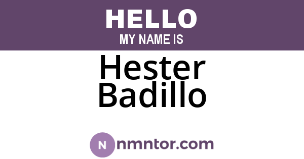 Hester Badillo