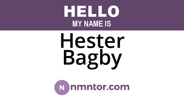 Hester Bagby