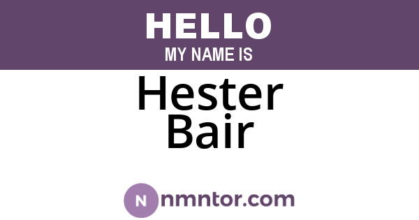 Hester Bair