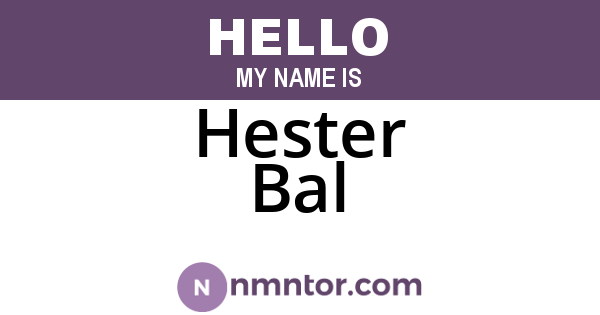 Hester Bal