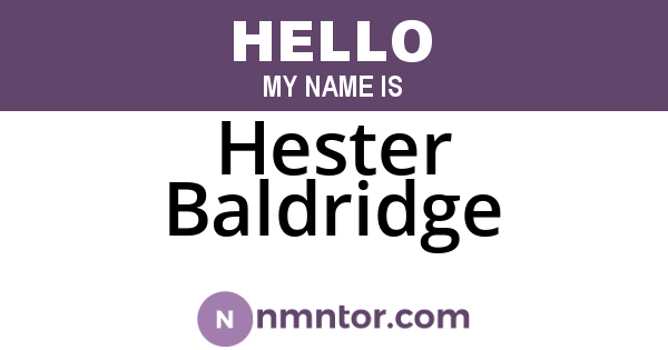 Hester Baldridge